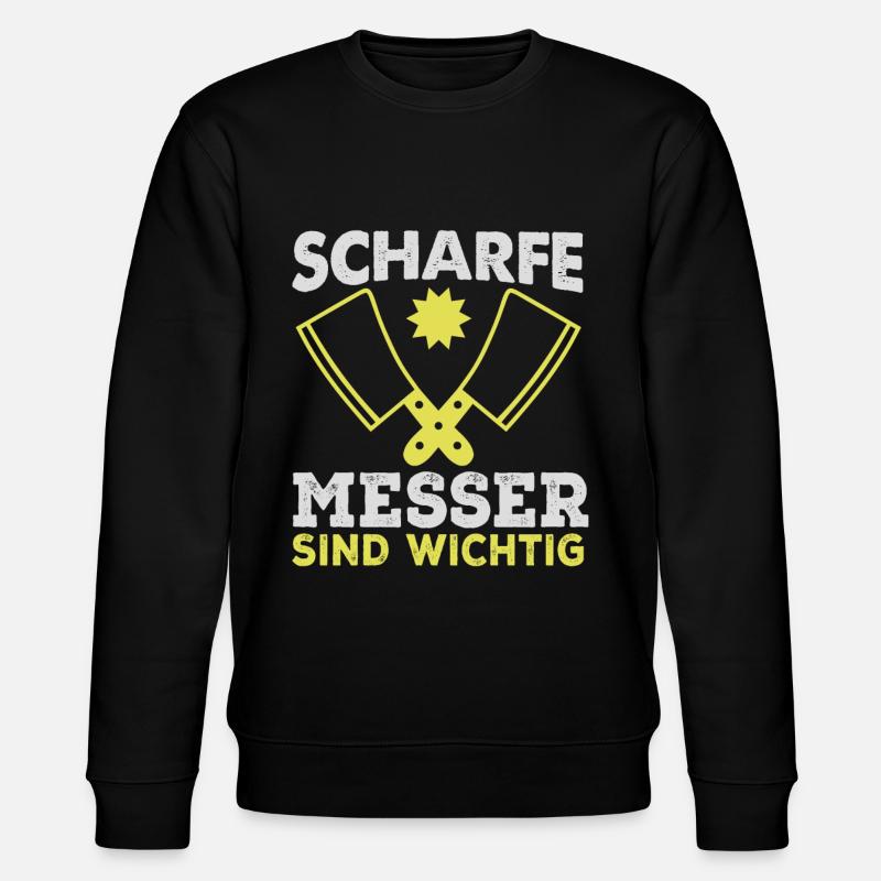 Metzger Fleischer Fleisch Fleischerei Geschenk - Stanley/Stella Unisex Bio-Sweatshirt CHANGER - Schwarz