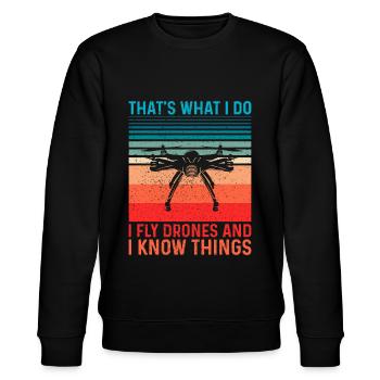 Drone - Stanley/Stella CHANGER Unisex Organic Sweatshirt - black - Front - Nik (191cm) & Marisol (170cm)
