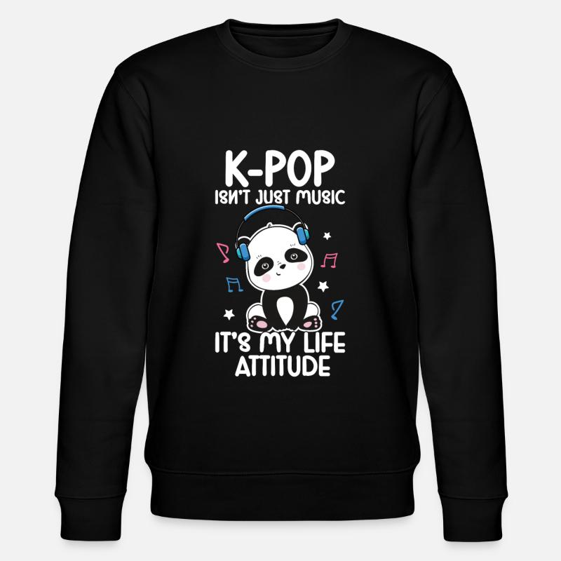 K-Pop Panda - Stanley/Stella CHANGER Unisex Organic Sweatshirt - black