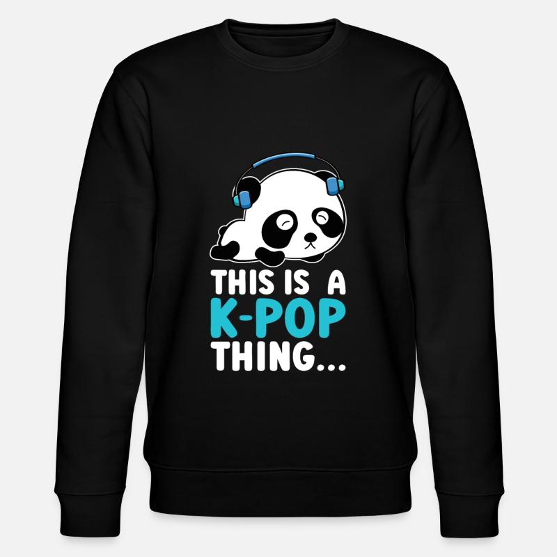 K-Pop Panda - Stanley/Stella CHANGER Unisex Organic Sweatshirt - black
