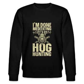 Schweinejagd Jäger Schweinejagd - Stanley/Stella Unisex Bio-Sweatshirt CHANGER  - Schwarz - Vorne - Nik (191cm) & Marisol (170cm)