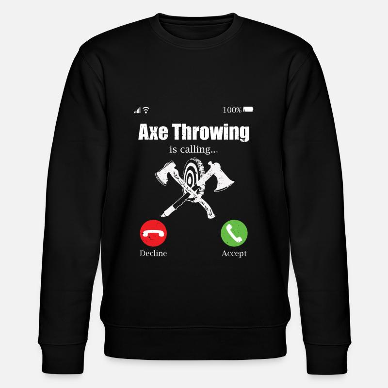Axtwurf Axe Wurfspiel - Stanley/Stella Unisex Bio-Sweatshirt CHANGER - Schwarz