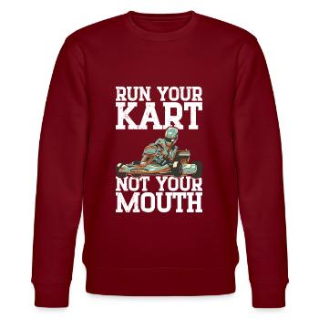 Go karting - Stanley/Stella CHANGER Unisex Organic Sweatshirt - burgundy - Front - Nik (191cm) & Marisol (170cm)