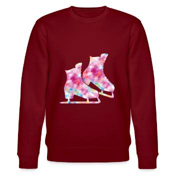 Eislaufen - Stanley/Stella Unisex Bio-Sweatshirt CHANGER  - Burgunderrot - Vorne - Nik (191cm) & Marisol (170cm)