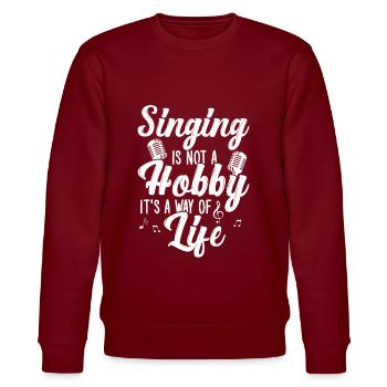 Sing - Stanley/Stella CHANGER Unisex Organic Sweatshirt - burgundy - Front - Nik (191cm) & Marisol (170cm)