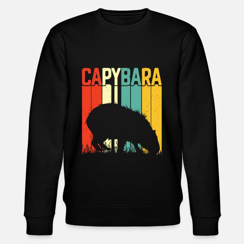 Capybara Tier Nagetier Capibara - Stanley/Stella Unisex Bio-Sweatshirt CHANGER  - Schwarz
