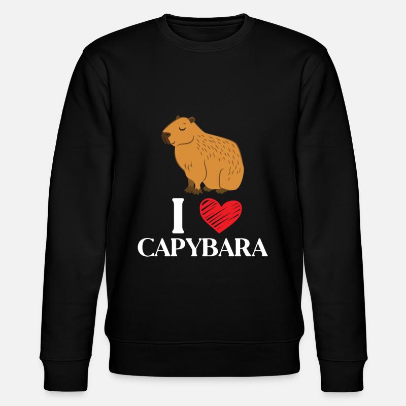 Capybara Tier Nagetier Capibara - Stanley/Stella Unisex Bio-Sweatshirt CHANGER  - Schwarz