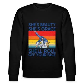 Jiu Jitsu - Stanley/Stella Unisex Bio-Sweatshirt CHANGER  - Schwarz - Vorne - Nik (191cm) & Marisol (170cm)