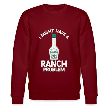 Ranch -Dressing -Ranch -Salatdressing - Stanley/Stella Unisex Bio-Sweatshirt CHANGER  - Burgunderrot - Vorne - Nik (191cm) & Marisol (170cm)