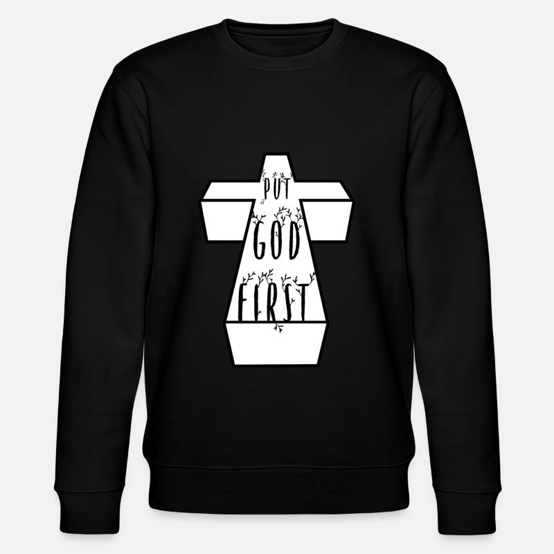 Put God First - Stanley/Stella CHANGER Unisex Organic Sweatshirt - black