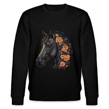 Cavalier Cheval Portrait Western Cowboy - Sweat bio CHANGER Stanley/Stella Unisexe - noir - Devant - Nik (191cm) & Marisol (170cm)