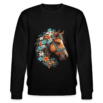 Cavalier Cheval Portrait Western Cowboy - Sweat bio CHANGER Stanley/Stella Unisexe - noir - Devant - Nik (191cm) & Marisol (170cm)