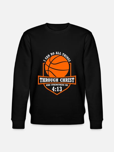Christelijk basketbal Jezus spreekt religieus - Stanley/Stella Uniseks bio-sweatshirt CHANGER  - zwart