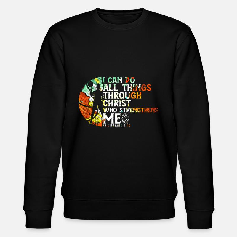 Christlicher Basketball Jesus Spricht Religiös - Stanley/Stella Unisex Bio-Sweatshirt CHANGER  - Schwarz