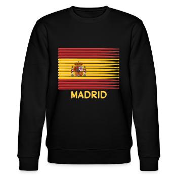 Madrid Spanien Spanische Flagge Trommler Sticks Patriotisch - Stanley/Stella Unisex Bio-Sweatshirt CHANGER  - Schwarz - Vorne - Nik (191cm) & Marisol (170cm)
