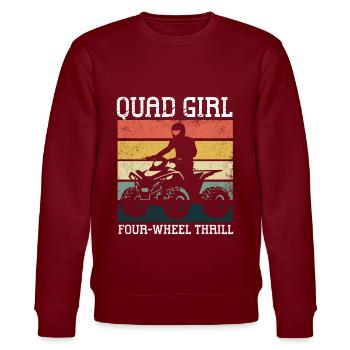 Quadgirl ATV 4 Wheeler Off Roading Lover - Stanley/Stella Unisex Bio-Sweatshirt CHANGER  - Burgunderrot - Vorne - Nik (191cm) & Marisol (170cm)