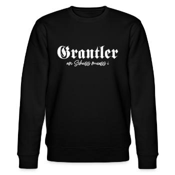 Grantler An Scheiss Muass I Grantln Bayern - Stanley/Stella Unisex Bio-Sweatshirt CHANGER  - Schwarz - Vorne - Nik (191cm) & Marisol (170cm)