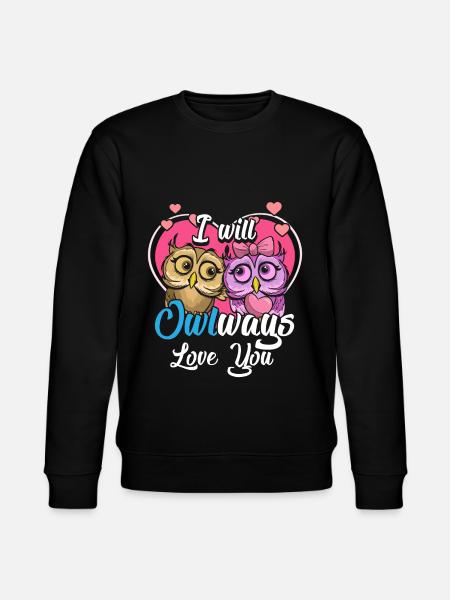 PÖLLÖ sydän on Owlways aina rakastan sinua lahja - Stanley/Stella CHANGER unisex luomu-collegepaita - musta