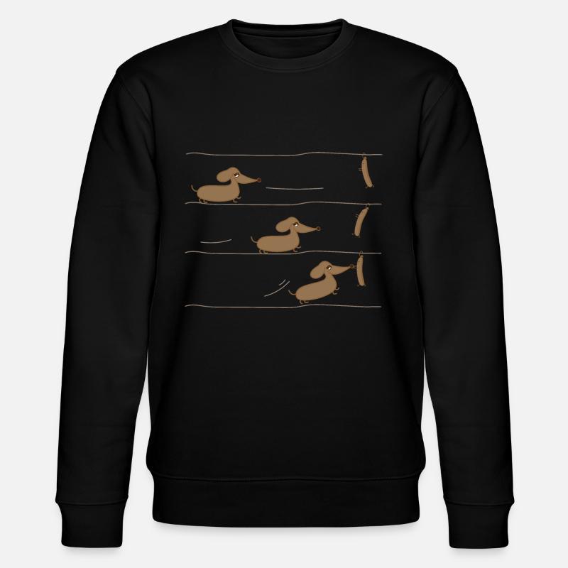 Dackel und Würstchen - Stanley/Stella Unisex Bio-Sweatshirt CHANGER - Schwarz