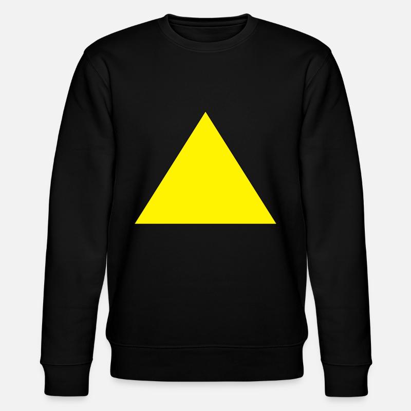 Triangle yellow shape simple - Stanley/Stella CHANGER Unisex Organic Sweatshirt - black