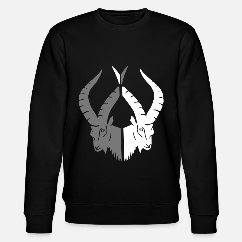 Steinbock Tier Sternzeichen Astrologie - Stanley/Stella Unisex Bio-Sweatshirt CHANGER  - Schwarz