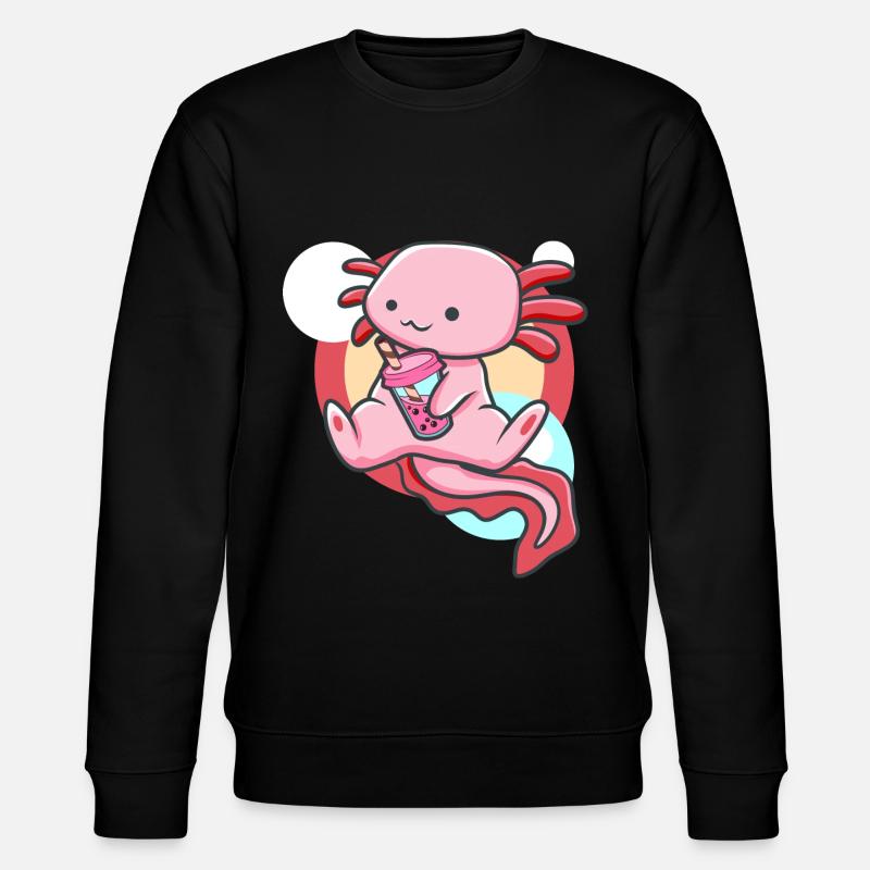 Axolotl and Bubble Tea - Stanley/Stella CHANGER Unisex Organic Sweatshirt - black