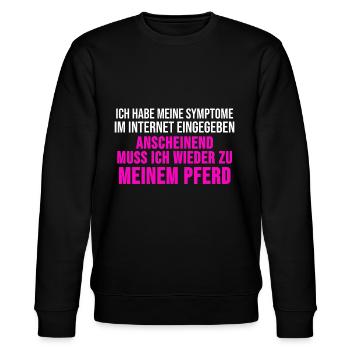 Pferdesprüche TShirt Pferd Reitersprüche Geschenk - Stanley/Stella Unisex Bio-Sweatshirt CHANGER  - Schwarz - Vorne - Nik (191cm) & Marisol (170cm)