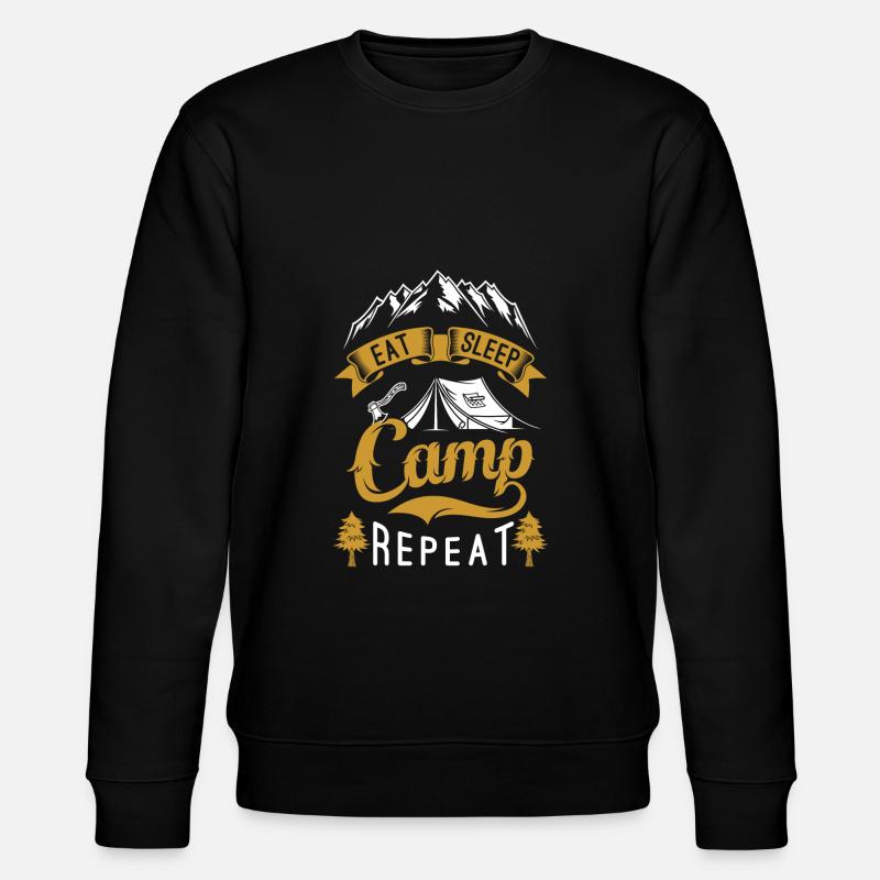 Eat sleep Camp Repeat - Stanley/Stella Unisex Bio-Sweatshirt CHANGER - Schwarz