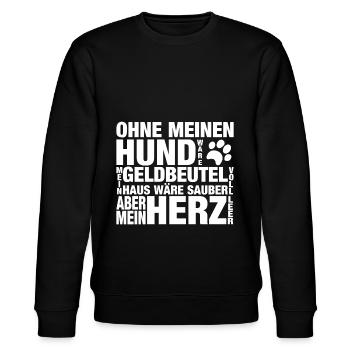 Ohne meinen Hund Pfote weiss - Stanley/Stella Unisex Bio-Sweatshirt CHANGER  - Schwarz - Vorne - Nik (191cm) & Marisol (170cm)
