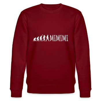Ich höre immer nur Mimimi - Evolution Spruch - Stanley/Stella Unisex Bio-Sweatshirt CHANGER  - Burgunderrot - Vorne - Nik (191cm) & Marisol (170cm)