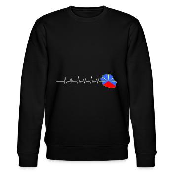 Drapeau Carte île de la Réunion Battement de coeur - Sweat bio CHANGER Stanley/Stella Unisexe - noir - Devant - Nik (191cm) & Marisol (170cm)