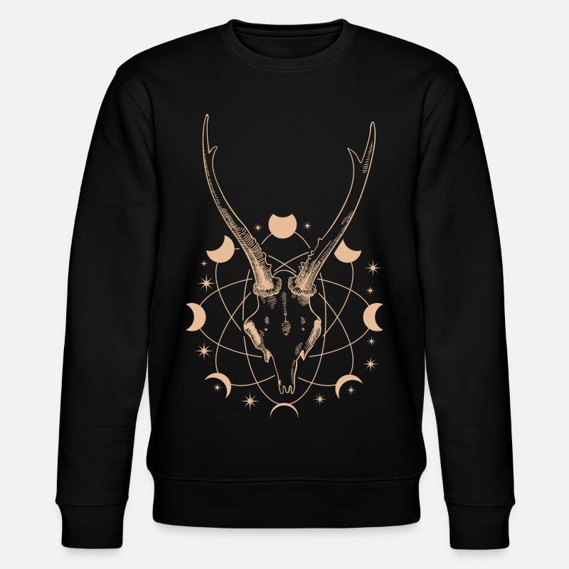 Okkultes Mondzyklus Geweih Goth - Stanley/Stella Unisex Bio-Sweatshirt CHANGER  - Schwarz
