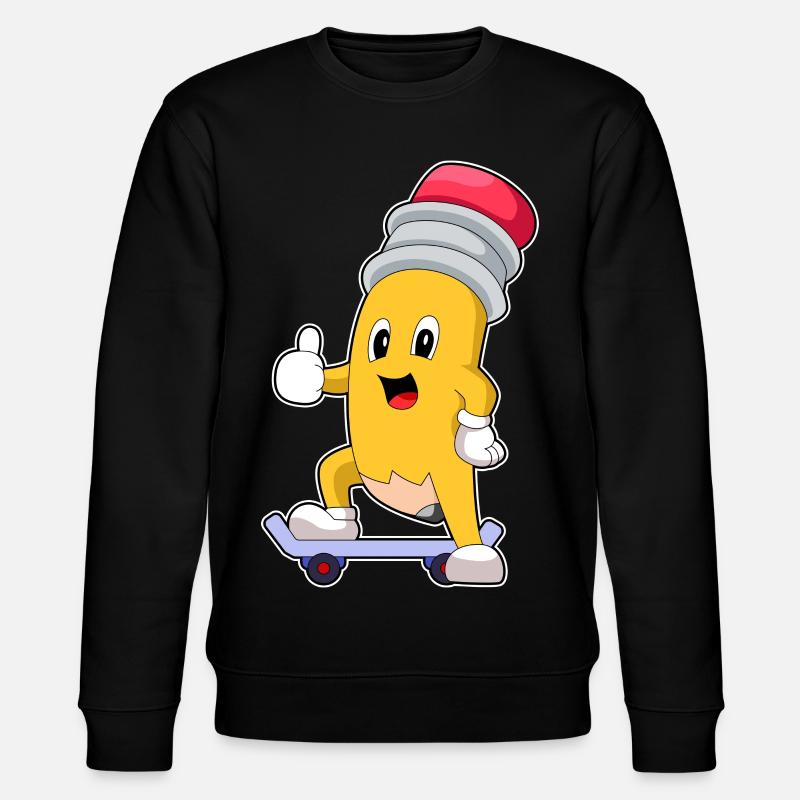 Pencil Skater Skateboard - Sweat bio CHANGER Stanley/Stella Unisexe - noir