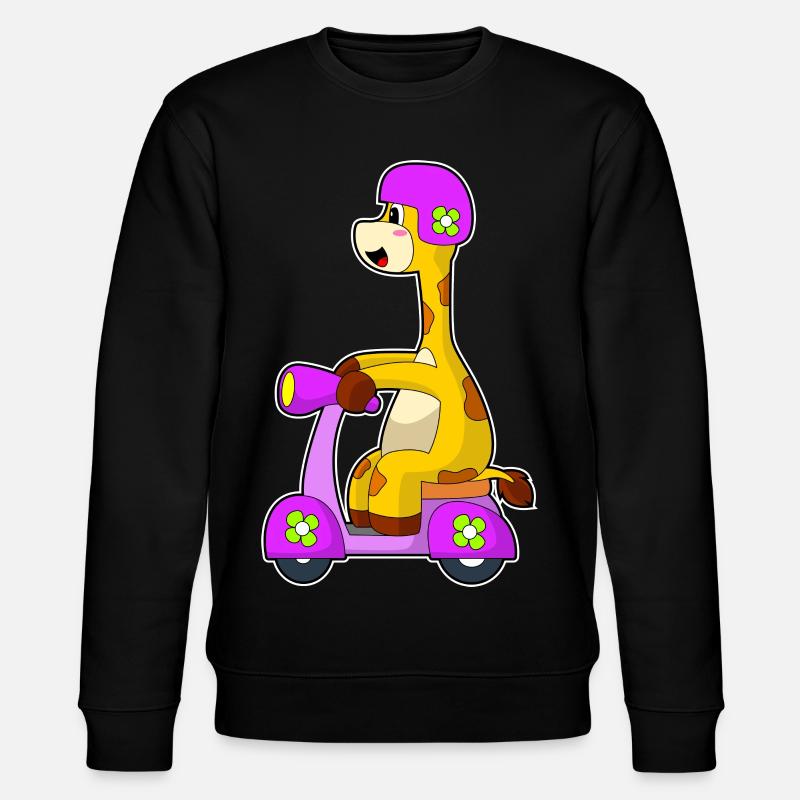 Giraffe Motorroller - Stanley/Stella Unisex Bio-Sweatshirt CHANGER  - Schwarz