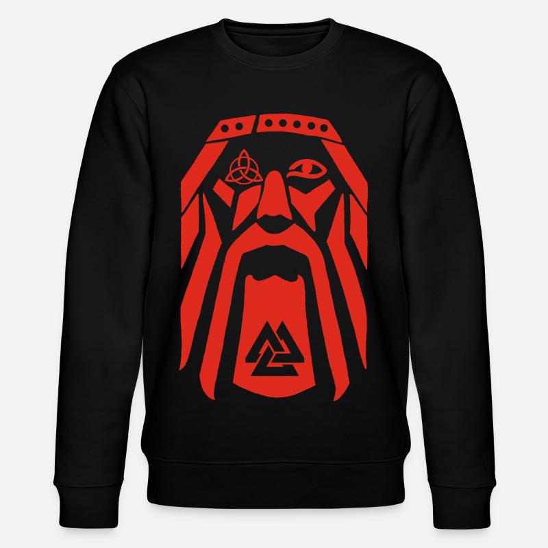 Wikingerkrieger (rot) - Stanley/Stella Unisex Bio-Sweatshirt CHANGER  - Schwarz