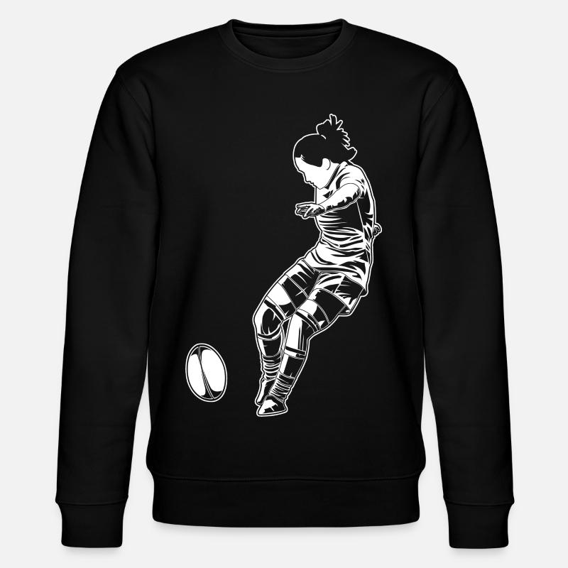 Rugbyspieler Mädchen - Stanley/Stella Unisex Bio-Sweatshirt CHANGER  - Schwarz