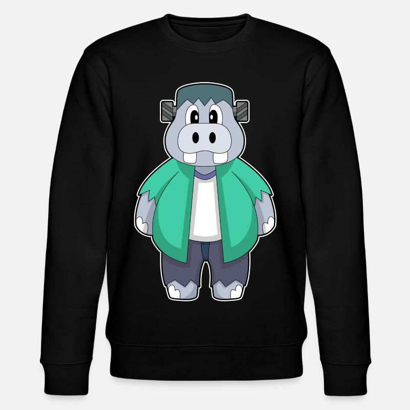 Nilpferd Halloween - Stanley/Stella Unisex Bio-Sweatshirt CHANGER  - Schwarz