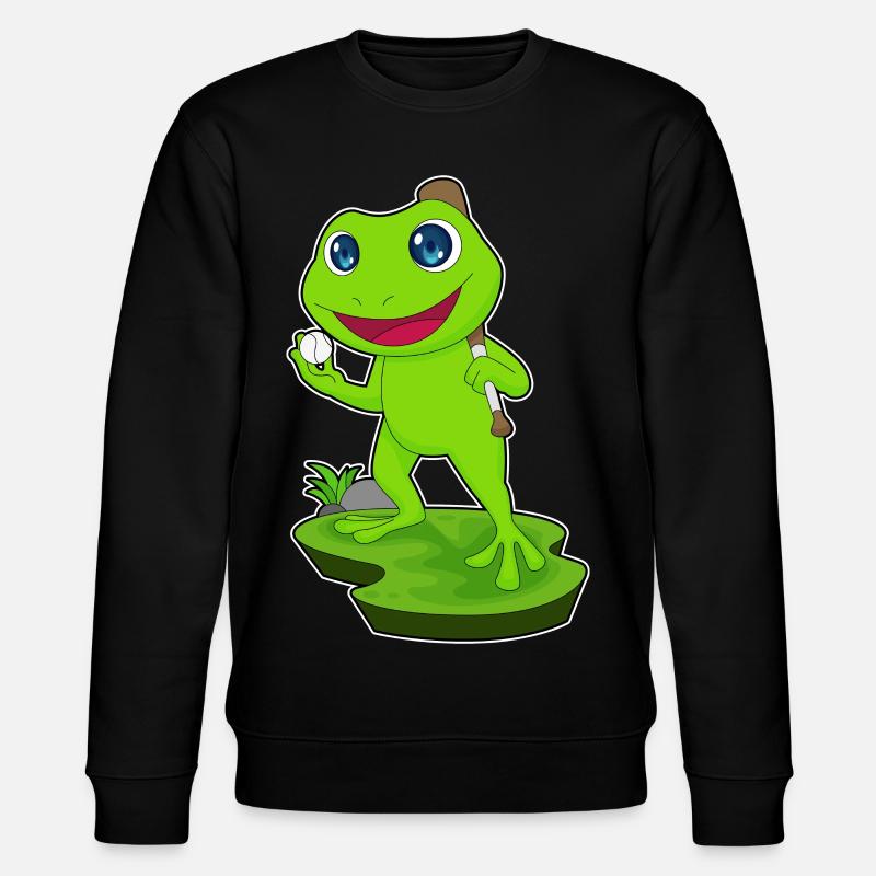 Frosch Baseball Baseballschläger Sport - Stanley/Stella Unisex Bio-Sweatshirt CHANGER - Schwarz
