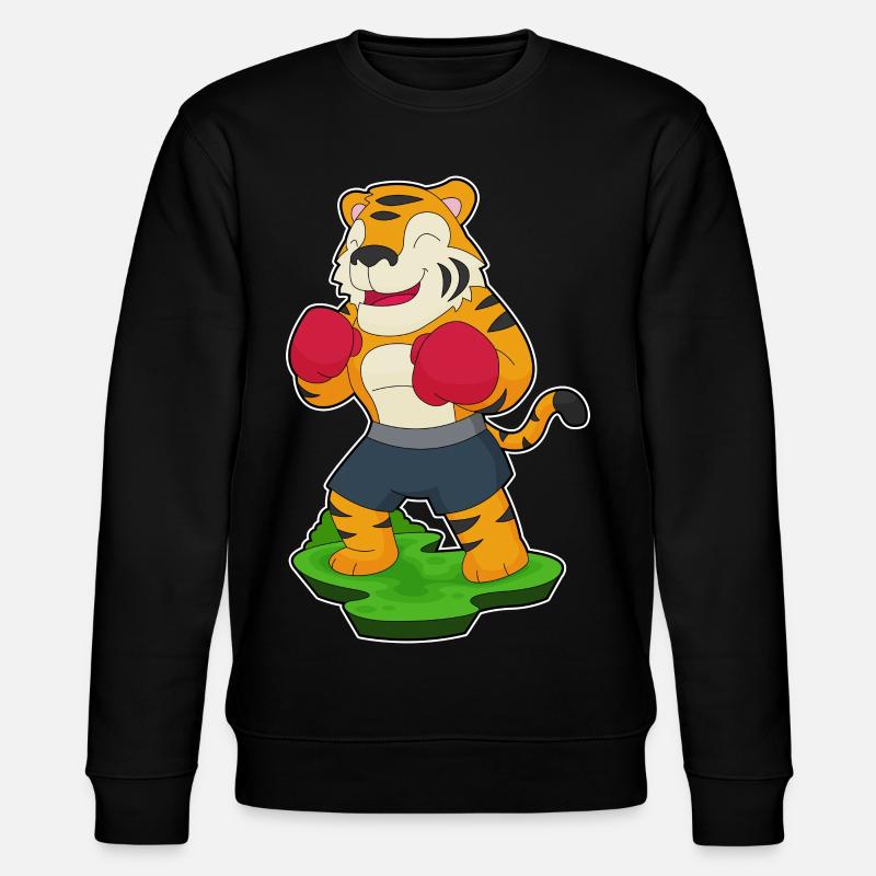 Tiger Boxer Boxhandschuhe Boxen - Stanley/Stella Unisex Bio-Sweatshirt CHANGER  - Schwarz