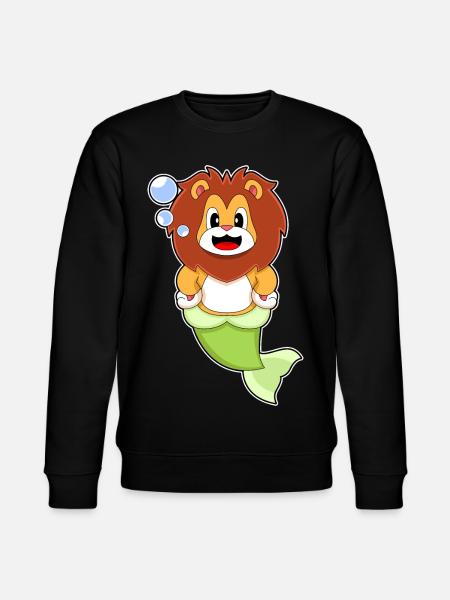 Lion Mermaid - Stanley/Stella CHANGER Unisex Organic Sweatshirt - black