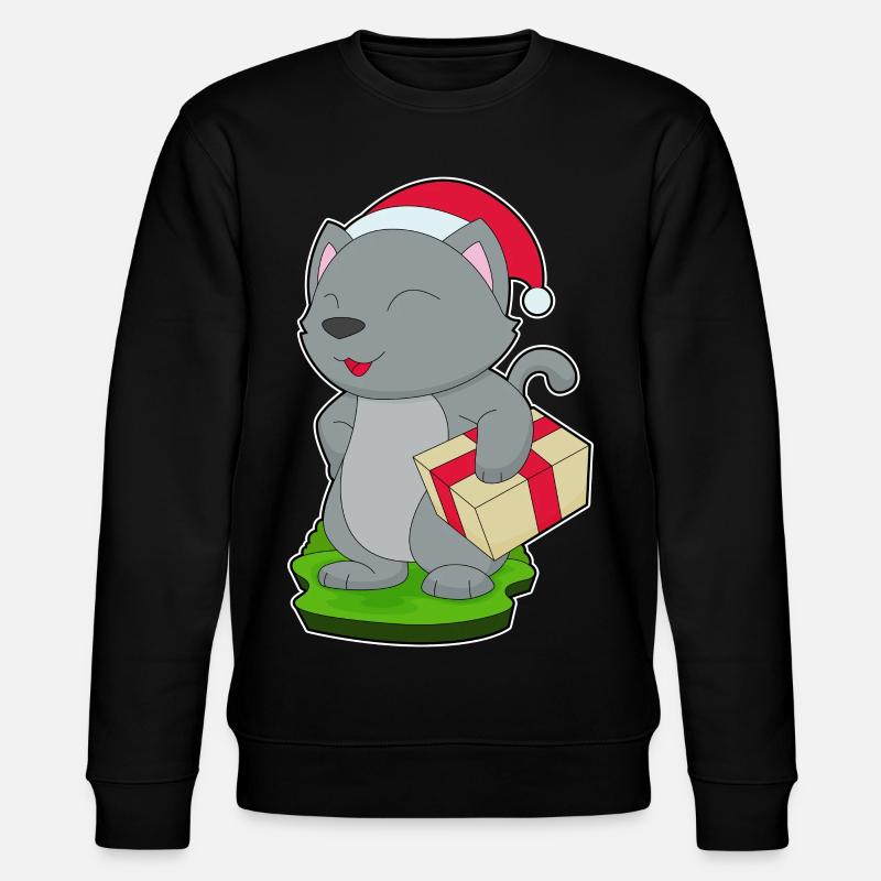Katze Weihnachten Paket - Stanley/Stella Unisex Bio-Sweatshirt CHANGER - Schwarz