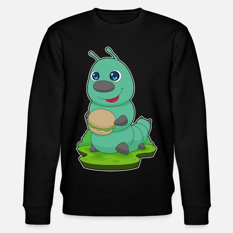 Caterpillar Cheeseburger - Stanley/Stella CHANGER Unisex Organic Sweatshirt - black