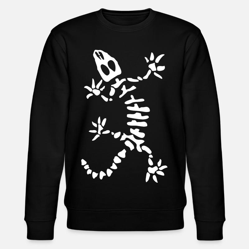 Gecko Skelett: Echse, Reptil & Knochen - Stanley/Stella Unisex Bio-Sweatshirt CHANGER  - Schwarz