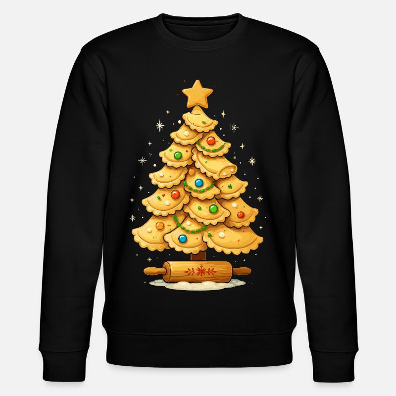Pierogi Weihnachtsbaum Polnische Weihnachten - Stanley/Stella Unisex Bio-Sweatshirt CHANGER  - Schwarz