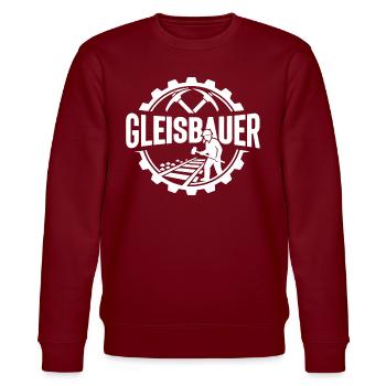 Gleisbauer Baustelle Eisenbahn - Stanley/Stella Unisex Bio-Sweatshirt CHANGER  - Burgunderrot - Vorne - Nik (191cm) & Marisol (170cm)