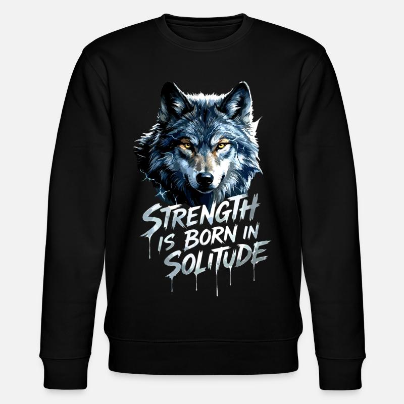 Wolfs Kopf Motivation - Stanley/Stella Unisex Bio-Sweatshirt CHANGER  - Schwarz