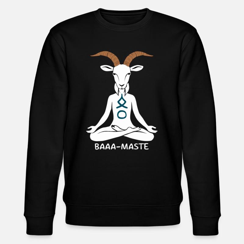 Entspannte Ziege Baaa-Maste Yoga Pose - Stanley/Stella Unisex Bio-Sweatshirt CHANGER  - Schwarz