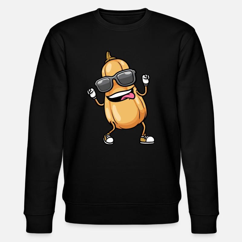 Butternut Pumpkin Dancing Vegan Vegetables - Stanley/Stella CHANGER Unisex Organic Sweatshirt - black