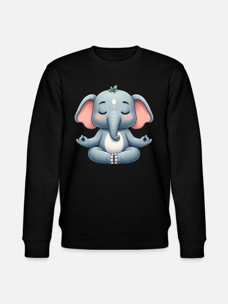 Buddhist Elephant Yoga Relaxation - Stanley/Stella CHANGER Unisex Organic Sweatshirt - black