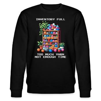 Inventar voll | Zu viel Wolle | Häkeln - Stanley/Stella Unisex Bio-Sweatshirt CHANGER  - Schwarz - Vorne - Nik (191cm) & Marisol (170cm)